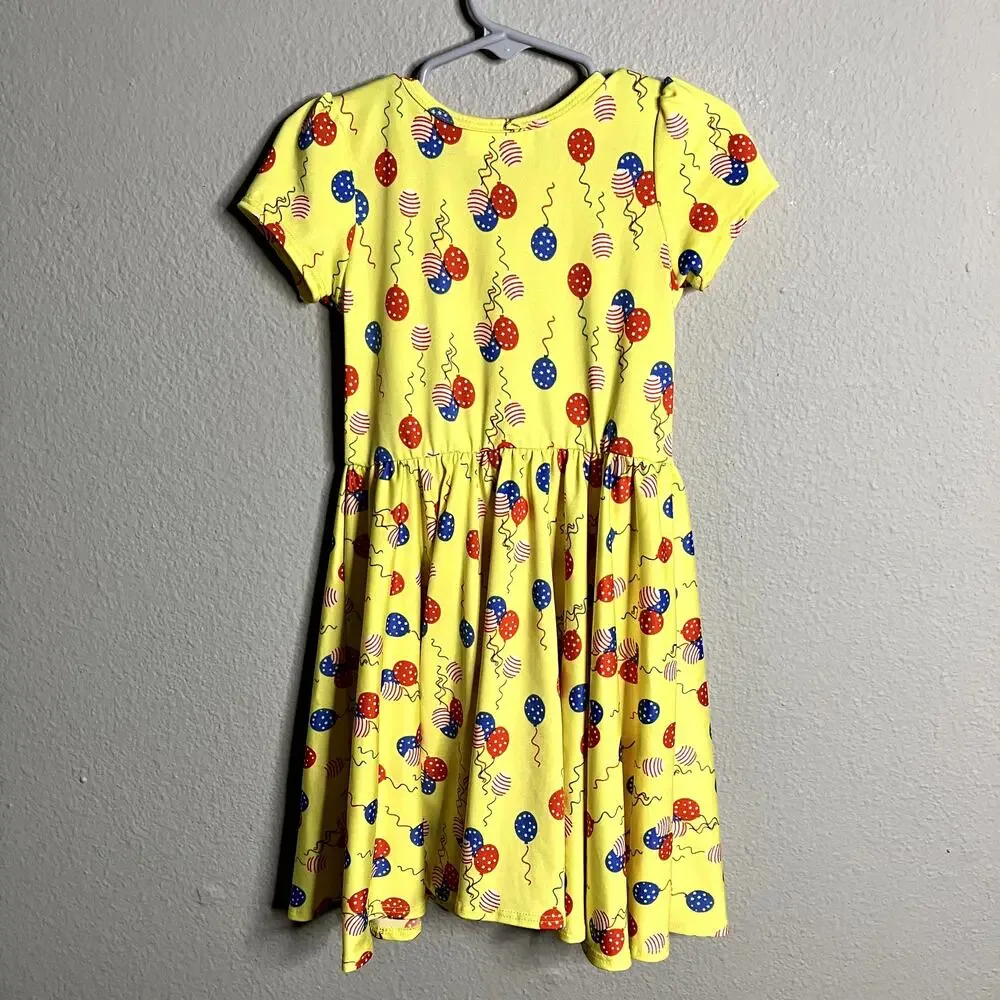 Dot Dot Smile Balloon Dress Size 3-4 Birthday Cap Sleeve Twirl